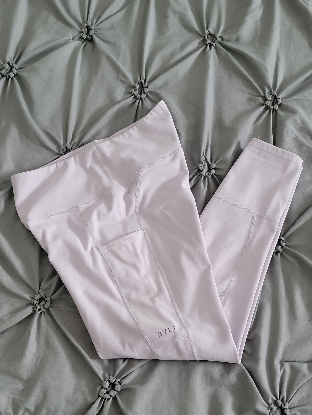 BYLT Premium Basics Essentials Leggings With Pockets, Lilac-Size Large-EUC